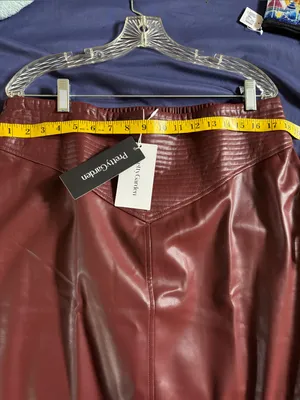 PRETTYGARDEN Women's Burgundy Maxi Leather Skirt - Sleek Pencil Maxi thumbnail 8