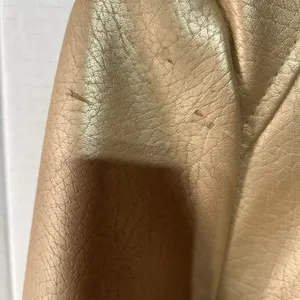 Frida G Faux Leather Jacket With Pleated‎ Front 2 Front Pockets M Gold thumbnail 5