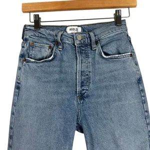 Agolde High Rise Riley Crop Jeans in Moor Womens 24 Clean Girl Quiet Luxury thumbnail 4