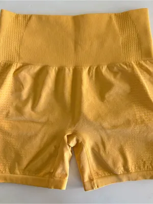 No Brand Yellow Seamless Shorts. Size No tag, but fits like a small. thumbnail 3