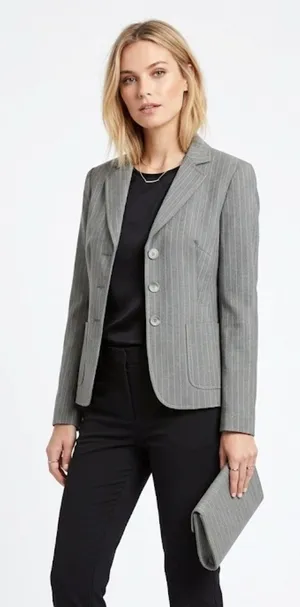 Audrey B size 8 suit career blazer jacket Gray thumbnail 1