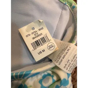 Aerie Real Good Floral Ruffle Halter Bikini Set‎ Blue Green M NWT thumbnail 10