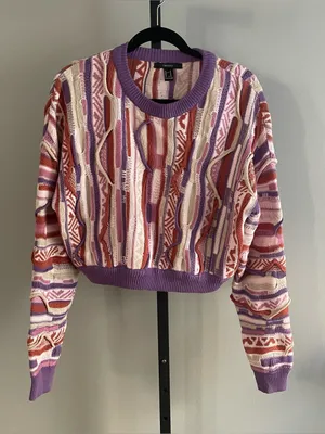 NWT Forever 21 Coogi Inspired Knit Crew Neck Sweater Size Medium thumbnail 1