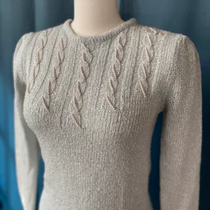 Vintage 80s Puff Sleeve Pearl Sweater thumbnail 2