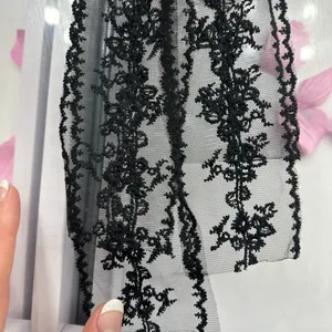Elegant Black Lace Hair Bow thumbnail 3