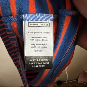 Sonnet James Blue Orange Striped Play T-Shirt Dress‎ thumbnail 4