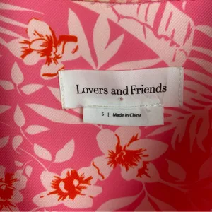 Revolve Lovers and Friends Pink Floral Juliet Mini Shirt Dress Sz.S thumbnail 9