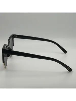 Black and Gold Round Sunglasses with Cat Eye Frame thumbnail 5