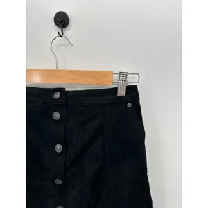 Abercrombie Skirt Women S Black Faux‎ Suede Button Front Mini thumbnail 3