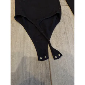Free People Intimately Mara Mock Neck Bodysuit Womens XS/S Black Textured Boho thumbnail 7
