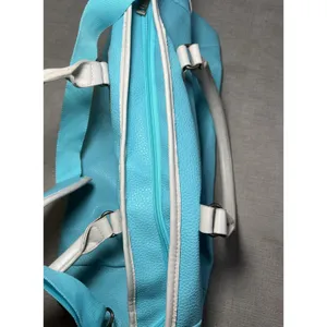 Nicole Miller Tote Bag Womens Large Turquoise PVC Shoulder Travel Zip Studded thumbnail 8