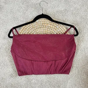 Lulu’s Satin Cowl Burgundy Tank Top Size S thumbnail 2