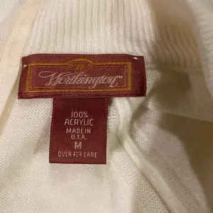 VINTAGE Worthington Sweater Women's Mock Neck‎ White 100% Acrylic Long Sleeve M thumbnail 3