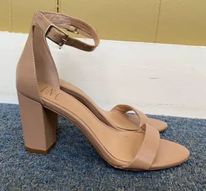 INC International Concepts women 7 tan open toe strap 3.5” heel w/ankle Buckle thumbnail 1