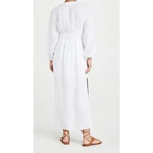 Rebecca Taylor Long Smock Waist Linen &‎ Crochet Dress Size Large thumbnail 10
