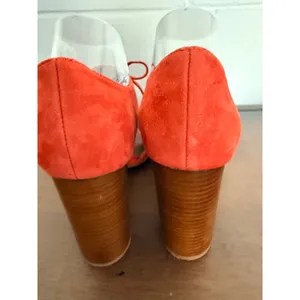 Tahari Coral Megyn Suede Laser Cut Lace Up Peep‎ Toe Block Heel Shoes Size 9 thumbnail 6