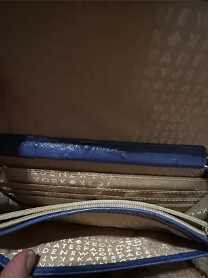 Kate Spade Alexander Ave Isabeli Blue Premium Ostrich Embossed Leather Crossbody thumbnail 9