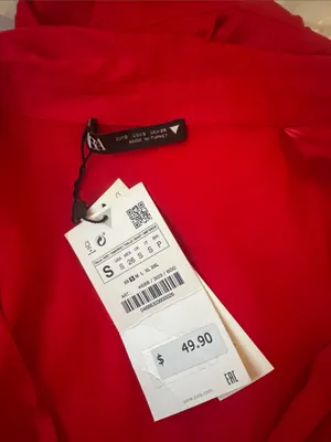 Zara Women’s Bright Red Long Sleeve Wrap-Style Mini Dress with Ruched Drawstring thumbnail 13