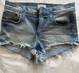 Pistola Frayed Hem Jean Shorts in Light‎ Blue thumbnail 1
