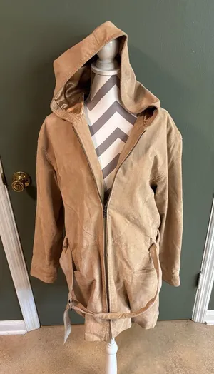 Together Tan Hooded Trench Coat Size L thumbnail 1