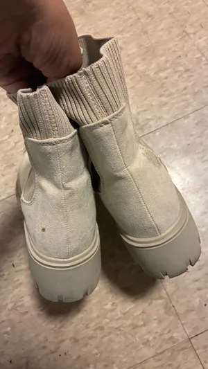 Sincerely Jules Cream Color Knit and Faux Suede Boots thumbnail 2