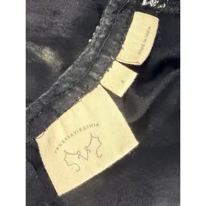 Vanessa Virginia Anthropologie 'Bonnie' Eyelet Top Black White Sheer Size 4 GUC! thumbnail 4