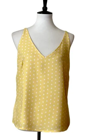 A New Day Target Top Tank Adjustable Straps Butter Yellow Polka Dot Size Medium thumbnail 1