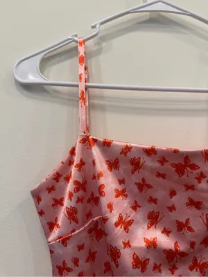 Urban Outfitters Light Pink and Orange Butterfly Print Mini Dress thumbnail 7