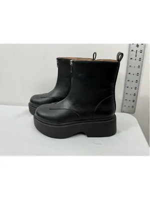 Womans NWT Wild Fable Platform Ankle Boots Black Size 6 Side Zip thumbnail 3