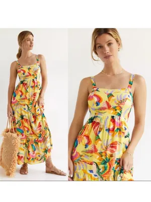 FARM Rio Yellow Tropical Floral Maxi Dress thumbnail 2