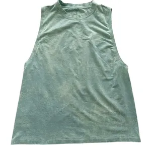 Lululemon All Yours Muscle Tank Top Cloudy Wash Arctic Green Size 10 Cotton thumbnail 2