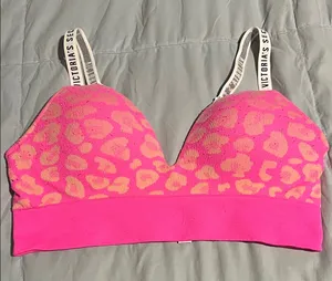 Victoria's Secret Pink and Orange neon Leopard padded Bralette thumbnail 1