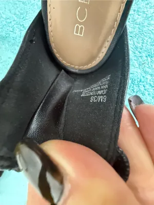 BCBGeneration Black Strappy Crystal-Embellished Stiletto Heels thumbnail 5