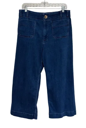 Anthropologie Maeve Colette High- Rise Wide-Leg Cropped Jeans - Size 31 thumbnail 1