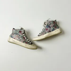 Candice Cooper High Top Leather Floral Printed Sneakers Cream Size 37 EU 6.5 US thumbnail 6