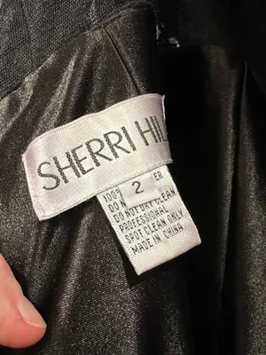 Sherri Hill 55419 Black Corset Beaded Bodice and Satin Gown Sz 2 Prom thumbnail 10