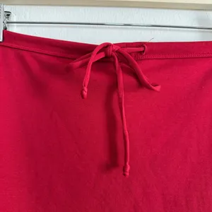 90s Vintage GUESS | Red Stretch Pull on Drawstring Side Stripe Mini Skirt Large thumbnail 3