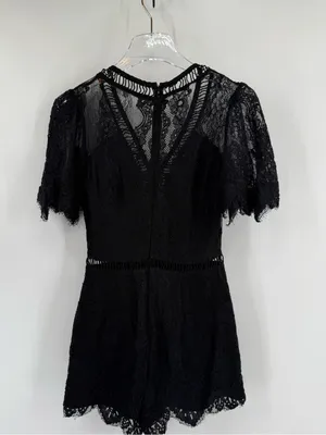Lovers + Friends Josephine Black Lace‎ Short Sleeve Romper Size small thumbnail 3
