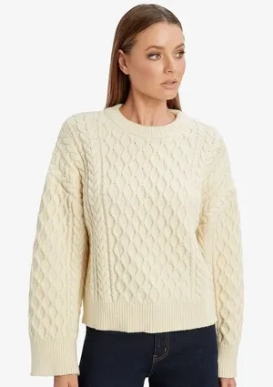 Vigoss Cream Cutout Sweater Medium  thumbnail 1