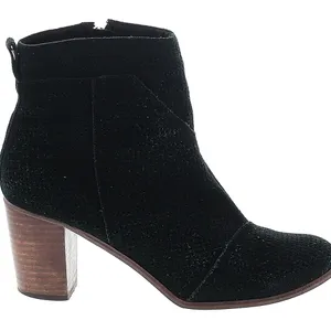 Toms Women’s Lunata Black Suede Mid Block Booties Size 9‎ thumbnail 3