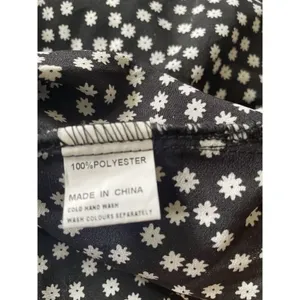 Princess Polly Black with White Floral Long Sleeve Mini Faux Wrap Dress Size 4 thumbnail 3