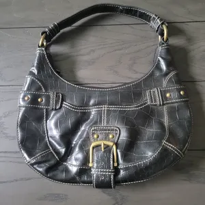 Nine west bag shoulder bag Purse handbag black buckle thumbnail 1