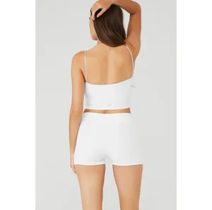 Alo Goddess Ribbed Bandeau Top White XS NWT SOLD OUT thumbnail 2