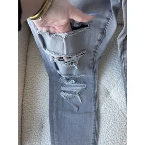 American Eagle Women's High Rise Distressed Skinny Jeans Gray Size 14 Short thumbnail 6