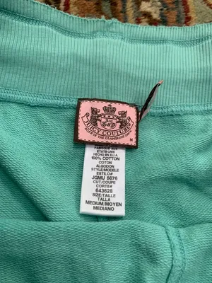 Juicy Couture Pam & Gela Sweat Shorts Distressed Blue Women's Medium thumbnail 6