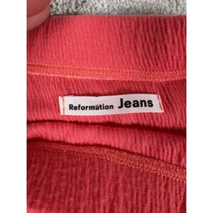 reformation pink pull on‎ skirt short small lined coral thumbnail 2