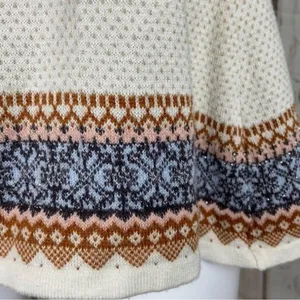 Free People Cream Fair Isle Fit & Flare Short Sleeve Knit Top Size XS thumbnail 5