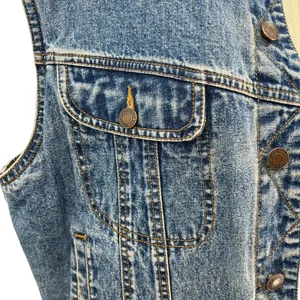 Gap Vintage Denim‎ Vest Sherpa Lined Sleeveless Oversized Size Large thumbnail 5