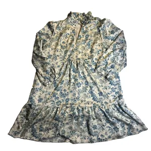 Tuckernuck Jardin De Fleurs Palmerston Dress Blue Floral Crinkle Lined Large thumbnail 1