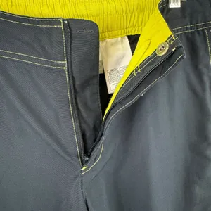 Nike Navy Blue‎ Yellow Trim Elastic Waist Cropped High Rise Track Pants Size L thumbnail 4